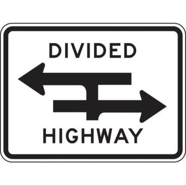 Accuform LANE GUIDANCE SIGN DIVIDED HIGHWAY FRR762DP FRR762DP - main